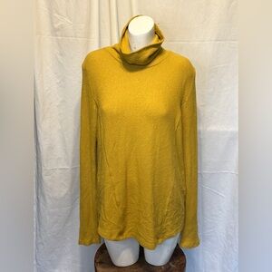 ANTHROPOLOGIE SATURDAY SUNDAY COWL-NECK TUNIC MUSTARD YELLOW SIZE XL G9